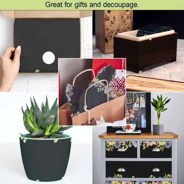 Boho Floral Tissue Paper - In Use Collage