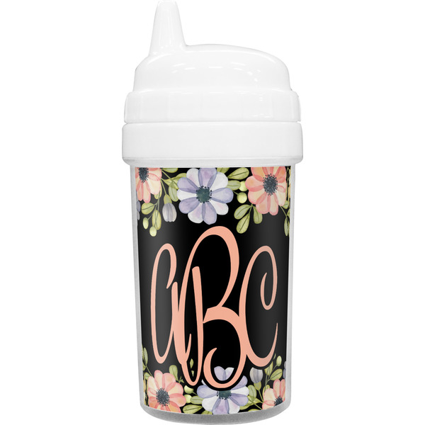 Custom Boho Floral Toddler Sippy Cup (Personalized)