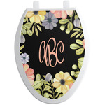 Boho Floral Toilet Seat Decal - Elongated (Personalized)