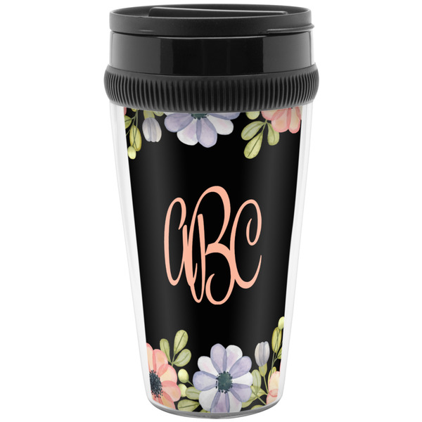 Custom Boho Floral Acrylic Travel Mug without Handle (Personalized)