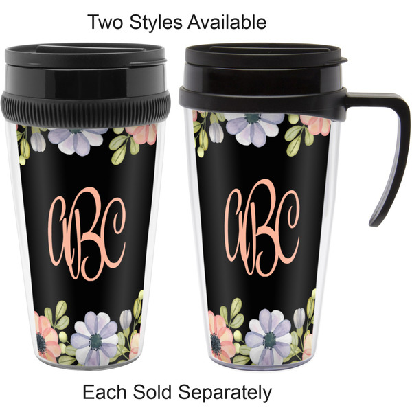 Boho Floral Travel Mugs - with & without Handle