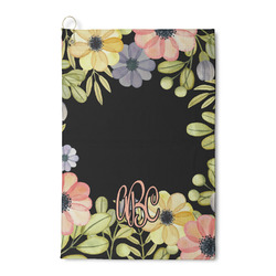 Boho Floral Waffle Weave Golf Towel (Personalized)