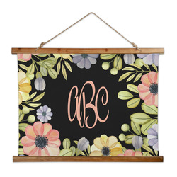 Boho Floral Wall Hanging Tapestry - Wide (Personalized)