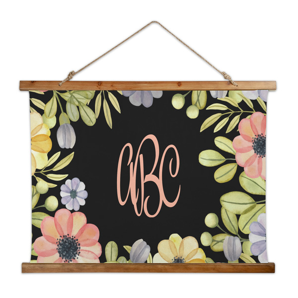 Custom Boho Floral Wall Hanging Tapestry - Wide (Personalized)