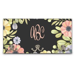Boho Floral Wall Mounted Coat Rack (Personalized)