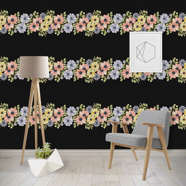 Custom Boho Floral Wallpaper & Surface Covering (Peel & Stick - Repositionable)