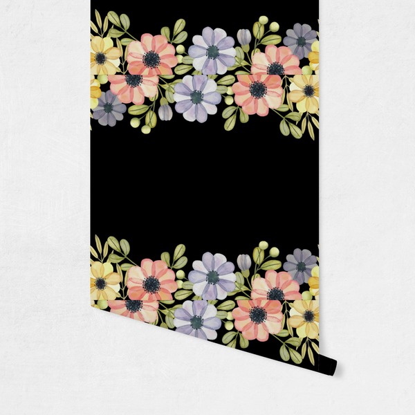 Boho Floral Wallpaper on Wall