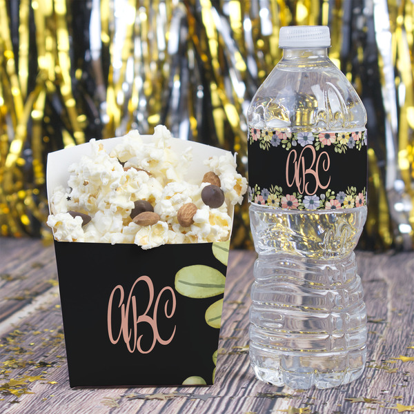 Boho Floral Water Bottle Label - w/ Favor Box