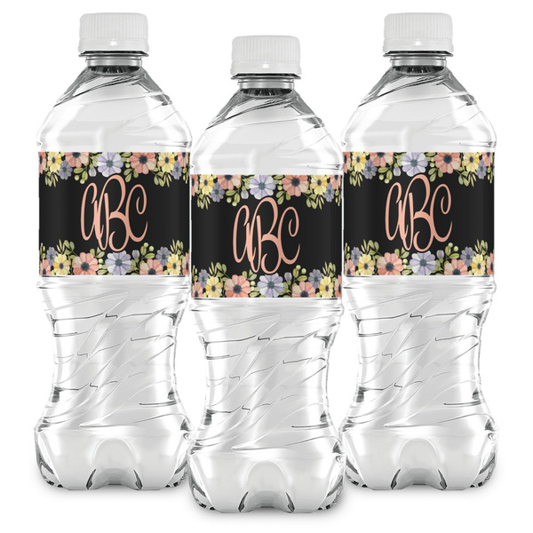 Boho Floral Water Bottle Labels - Front View