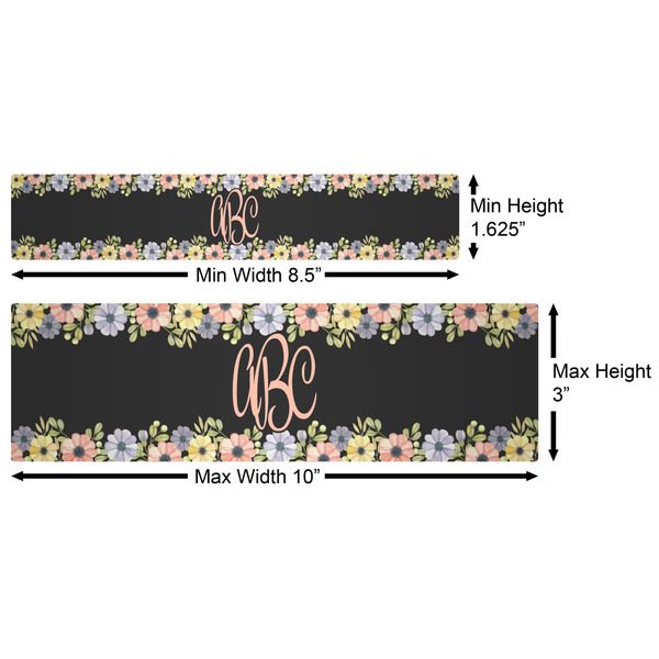 Boho Floral Water Bottle Labels w/ Dimensions