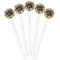 Boho Floral White Plastic 5.5" Stir Stick - Fan View