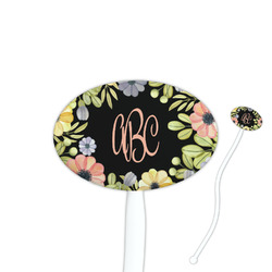 Boho Floral Oval Plastic Stir Sticks (Personalized)