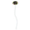 Boho Floral White Plastic 7" Stir Stick - Oval - Single Stick