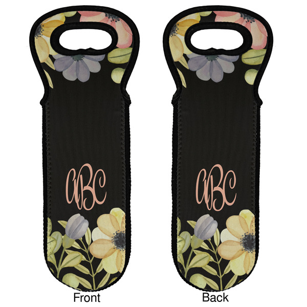 Boho Floral Wine Tote Front & Back