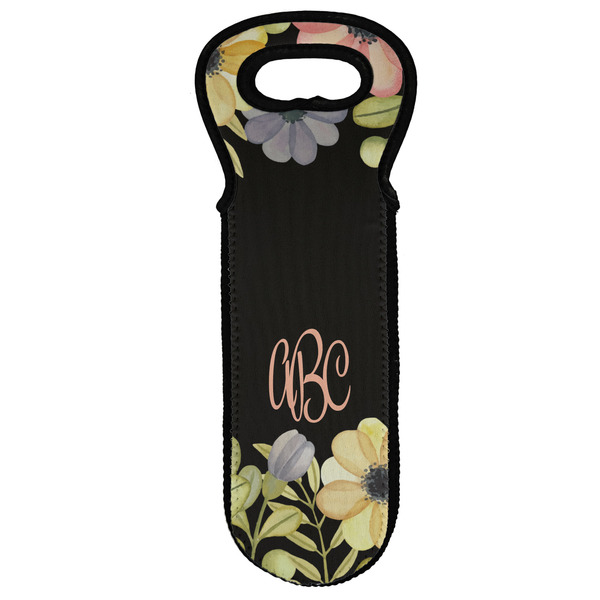 Custom Boho Floral Wine Tote Bag (Personalized)