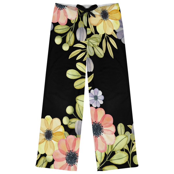 Custom Boho Floral Womens Pajama Pants - XL