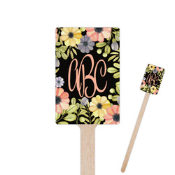 Boho Floral 6.25" Rectangle Wooden Stir Sticks - Single Sided (Personalized)