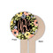 Boho Floral Wooden 6" Food Pick - Round - Single Sided - Front & Back