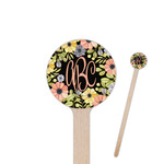 Boho Floral Round Wooden Stir Sticks (Personalized)