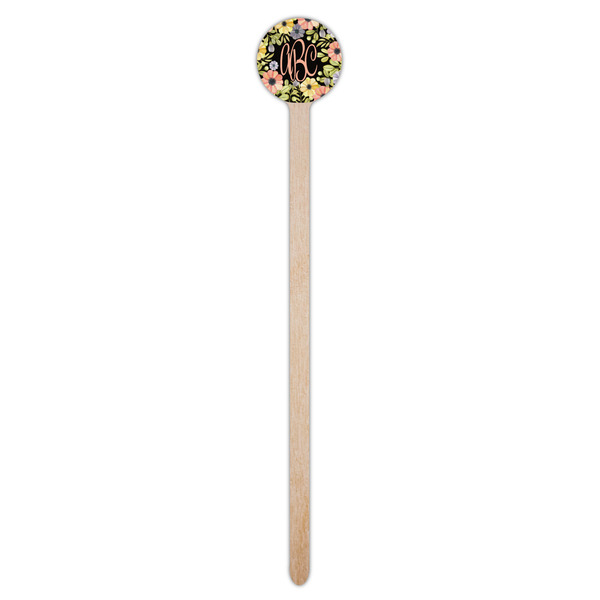 Boho Floral Wooden 7.5" Stir Stick - Round - Single Stick