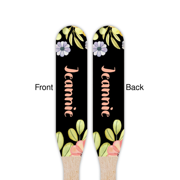 Boho Floral Wooden Food Pick - Paddle - Double Sided - Front & Back