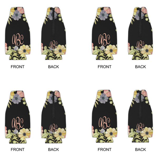 Boho Floral Zipper Bottle Cooler - Set of 4 - APPROVAL