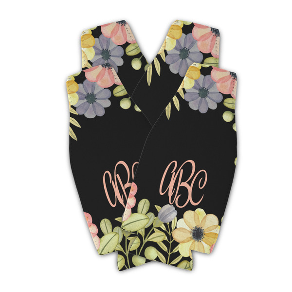 Boho Floral Zipper Bottle Cooler - Set of 4 - PARENT MAIN (flat)