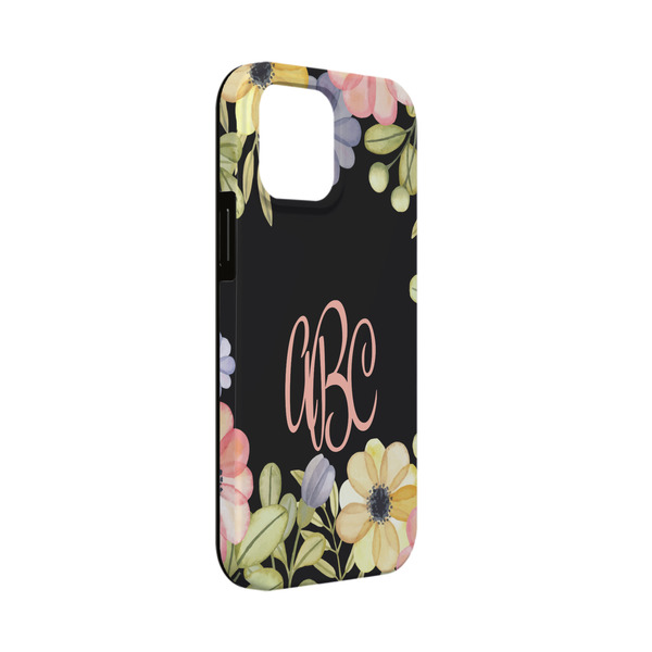 Custom Boho Floral iPhone Case - Rubber Lined - iPhone 13 Mini (Personalized)