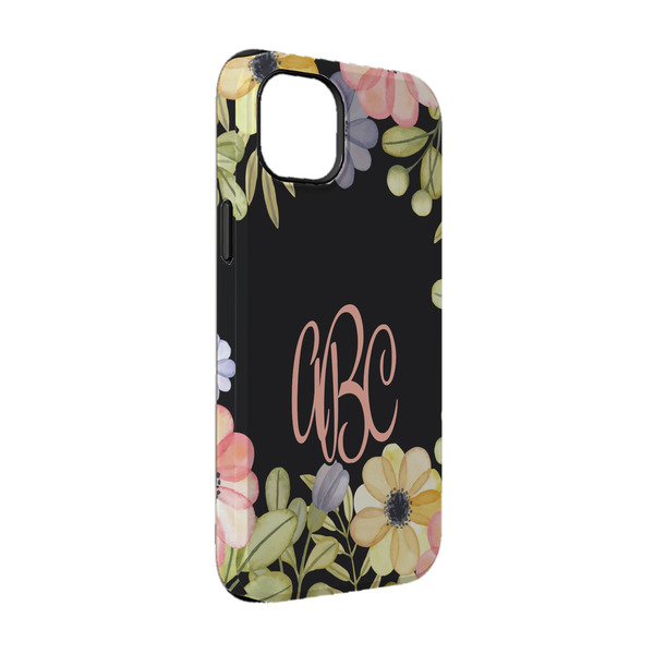 Custom Boho Floral iPhone Case - Rubber Lined - iPhone 14 (Personalized)