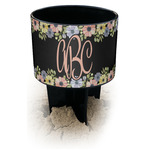 Boho Floral Black Beach Spiker Drink Holder (Personalized)