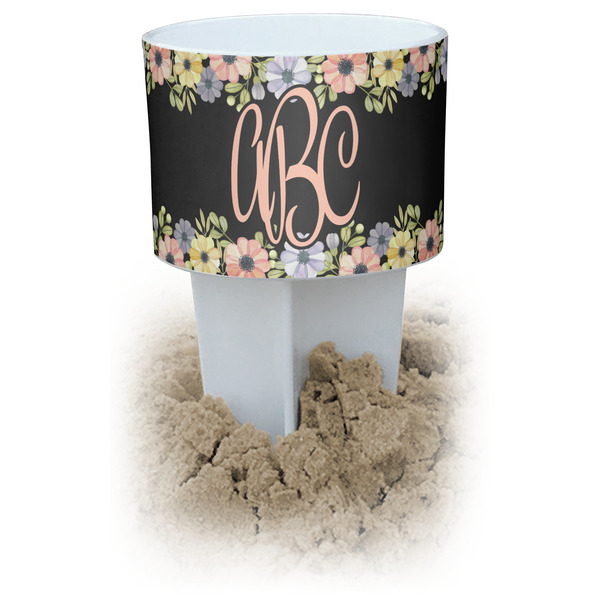 Custom Boho Floral White Beach Spiker Drink Holder (Personalized)
