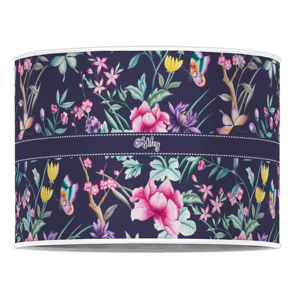Chinoiserie 16" Drum Lampshade - FRONT (Poly Film)