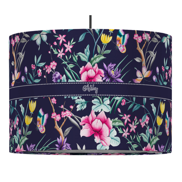Chinoiserie 16" Drum Lampshade - PENDANT (Fabric)