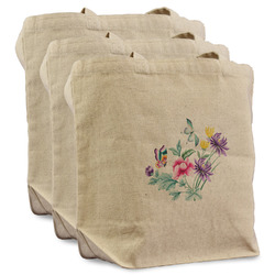 Chinoiserie Reusable Cotton Grocery Bags - Set of 3
