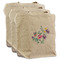 Chinoiserie 3 Reusable Cotton Grocery Bags - Front View