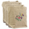 Chinoiserie Reusable Cotton Grocery Bags - Set of 3