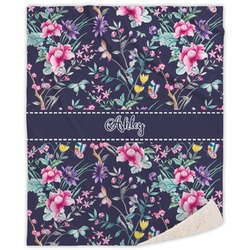 Chinoiserie Sherpa Throw Blanket (Personalized)