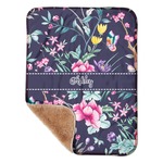 Chinoiserie Sherpa Baby Blanket - 30" x 40" w/ Name or Text