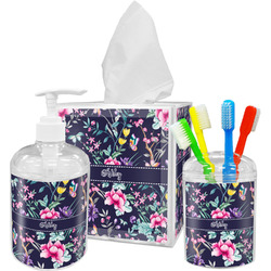 Chinoiserie Acrylic Bathroom Accessories Set w/ Name or Text