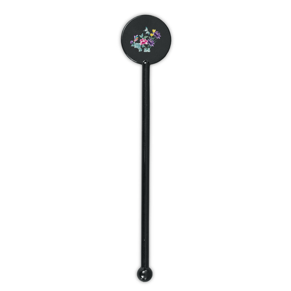 Chinoiserie Black Plastic 5.5" Stir Stick - Round - Single Stick