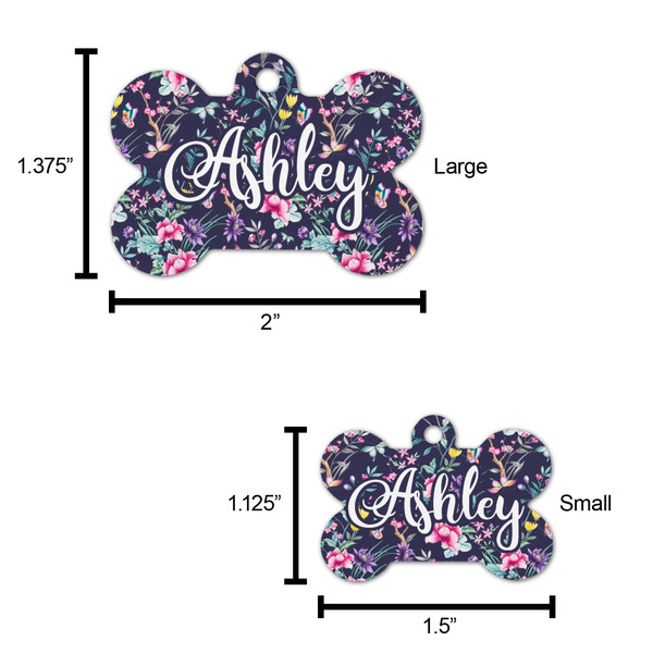 Chinoiserie Bone Shaped Dog ID Tag - Large - Scale