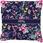 Chinoiserie Faux-Linen Throw Pillow 20" (Personalized)