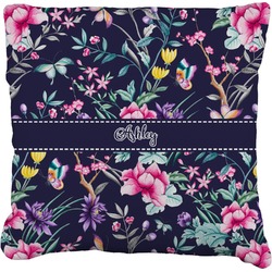 Chinoiserie Faux-Linen Throw Pillow 20" (Personalized)