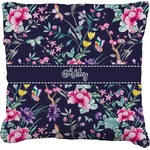 Chinoiserie Faux-Linen Throw Pillow (Personalized)