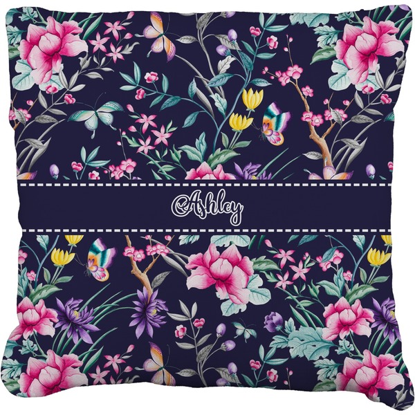 Custom Chinoiserie Faux-Linen Throw Pillow (Personalized)