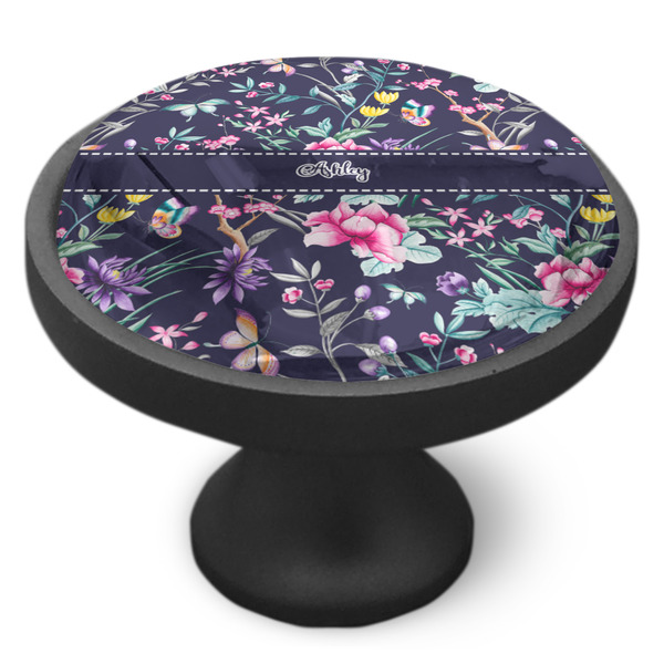 Chinoiserie Cabinet Knob - Black - Side