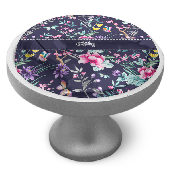 Chinoiserie Cabinet Knob - Nickel - Side