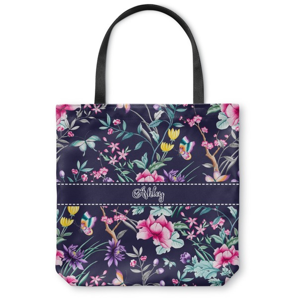 Custom Chinoiserie Canvas Tote Bag - Small - 13"x13" (Personalized)