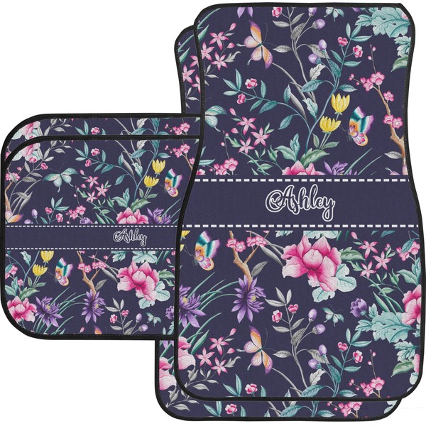Custom Chinoiserie Car Floor Mats Set - 2 Front & 2 Back (Personalized)