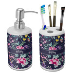 Chinoiserie Ceramic Bathroom Accessories Set (Personalized)